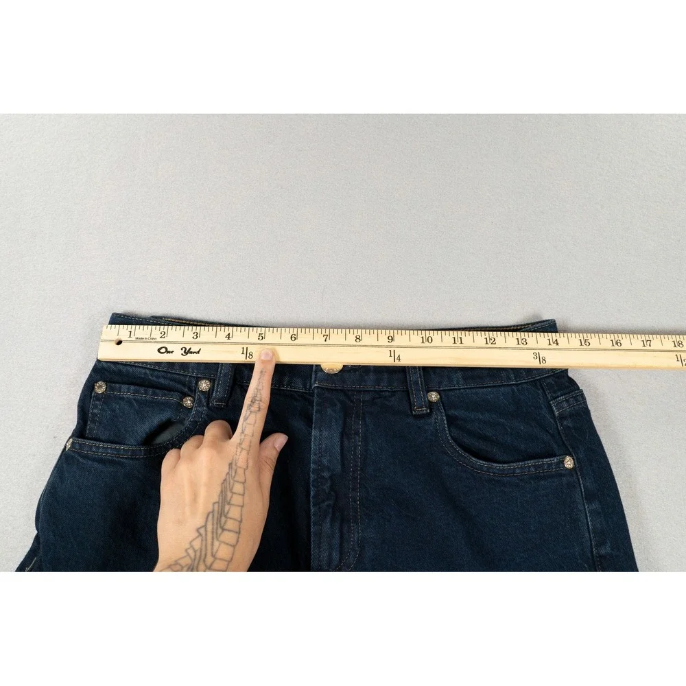 Alice + Olivia Trish Mid Rise Baggy Jeans Dark Rinse Wide Leg Cuff Denim 27